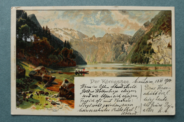 AK Königssee / 1900 / Künstler Karte Atelier Otto Strützel / Litho Lithographie